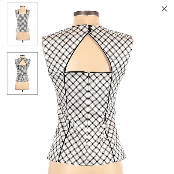 White House Black Market Plaid Top - Picture 2 of 11
